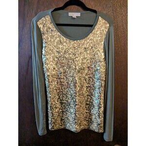 Michael Kors Medium Gold Sequin Top